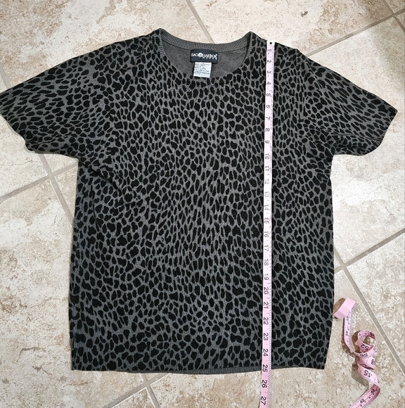 Sag Harbor XL Leopard Knit Top Animal Print Y2K Minimalist Preppy Glam Retro - Picture 6 of 6